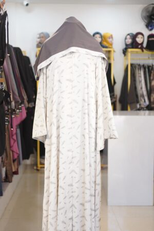 Premium Leaf Pattern Imported Printed Abaya | Elegant Alkhor Fabric