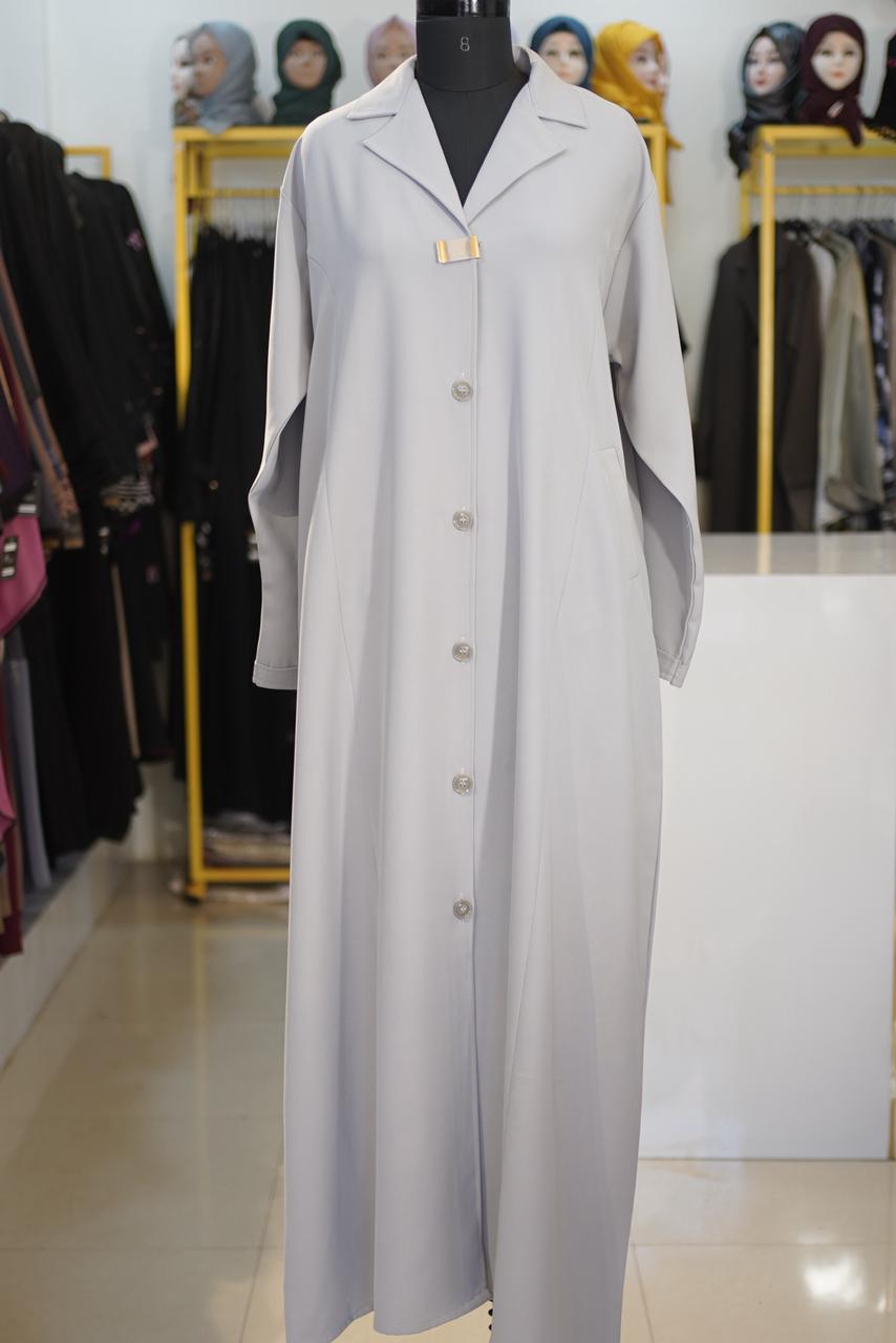 Armani Suite Material Burkha - Single Line Button & Pockets - Image 3