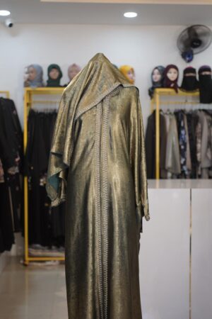 Zaahi Work Shimmer Abaya - Hotfix Stones & Nickel Buttons
