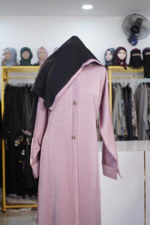 Cuff Sleeve Marble Abaya - Hand Work Show Buttons