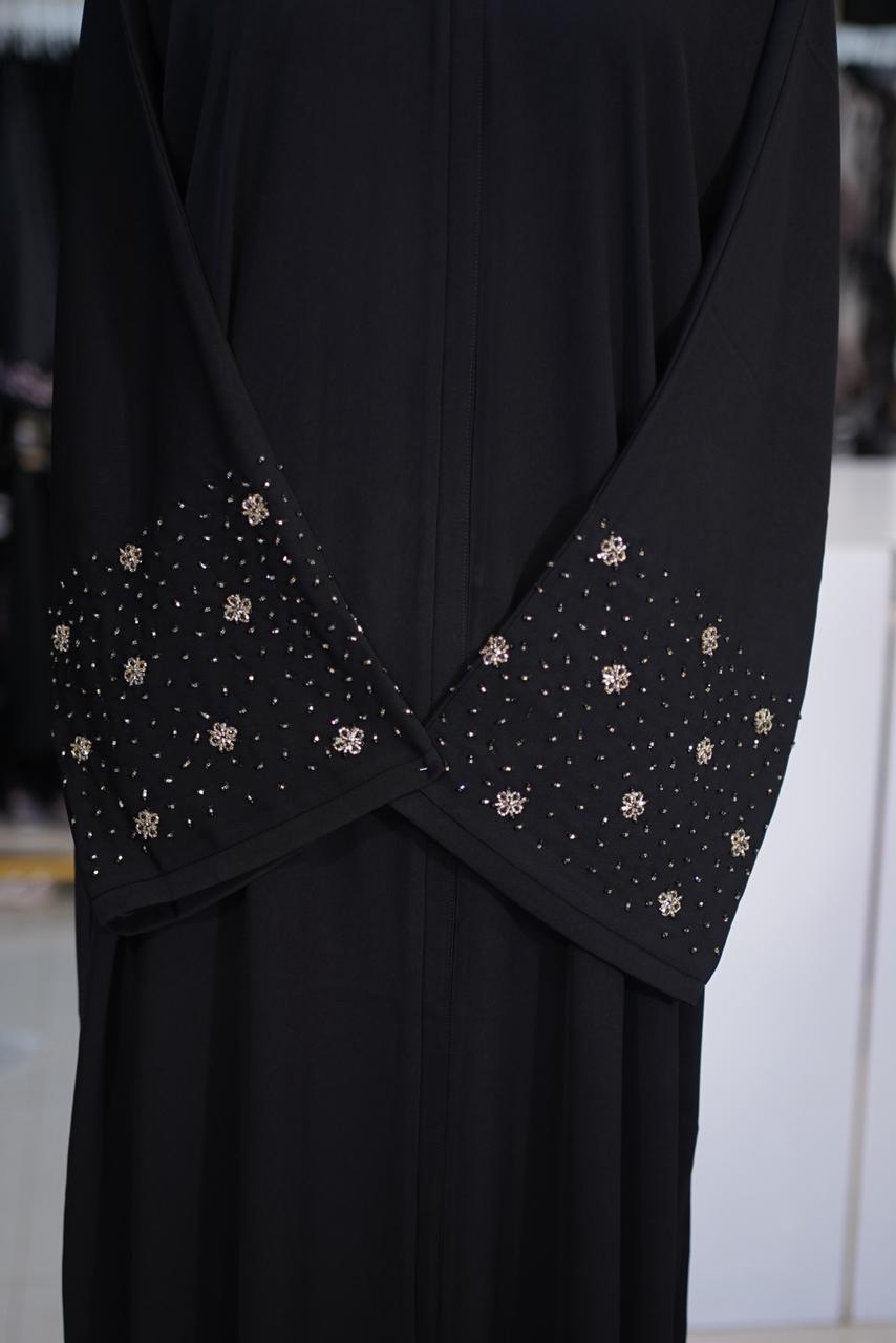Heavy Sleeve Ajwa Abaya - Hand Work Detailed Sleeves - Image 2