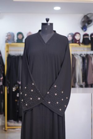 Heavy Sleeve Ajwa Abaya - Hand Work Detailed Sleeves