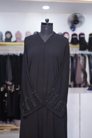 Heavy Sleeve Ajwa Abaya - Hand Work Detailed Sleeves
