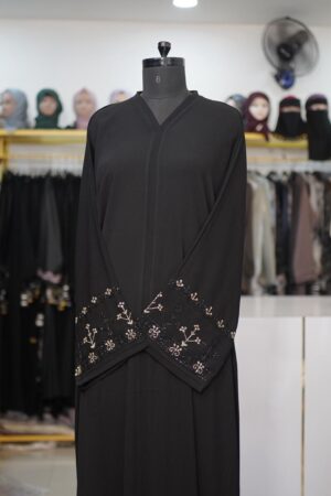 Heavy Sleeve Ajwa Abaya - Hand Work Detailed Sleeves